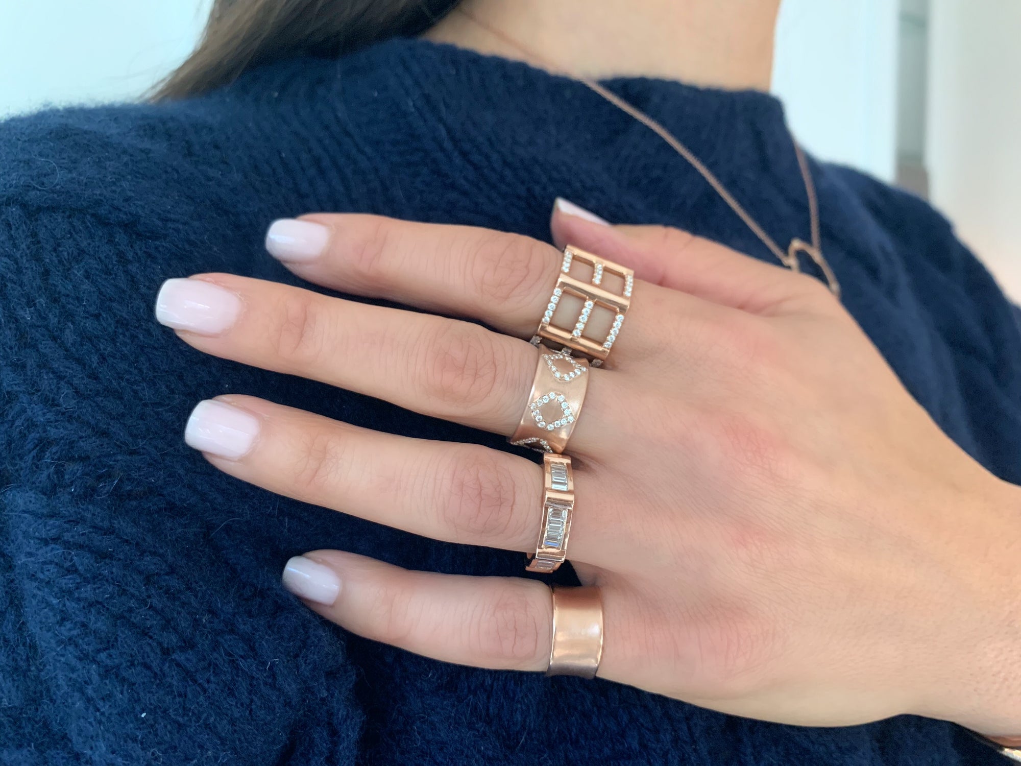 Baguette Cage Band | Rose Gold