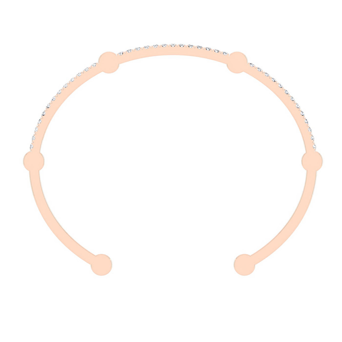 Diamond Open Gear Bangle | Rose Gold