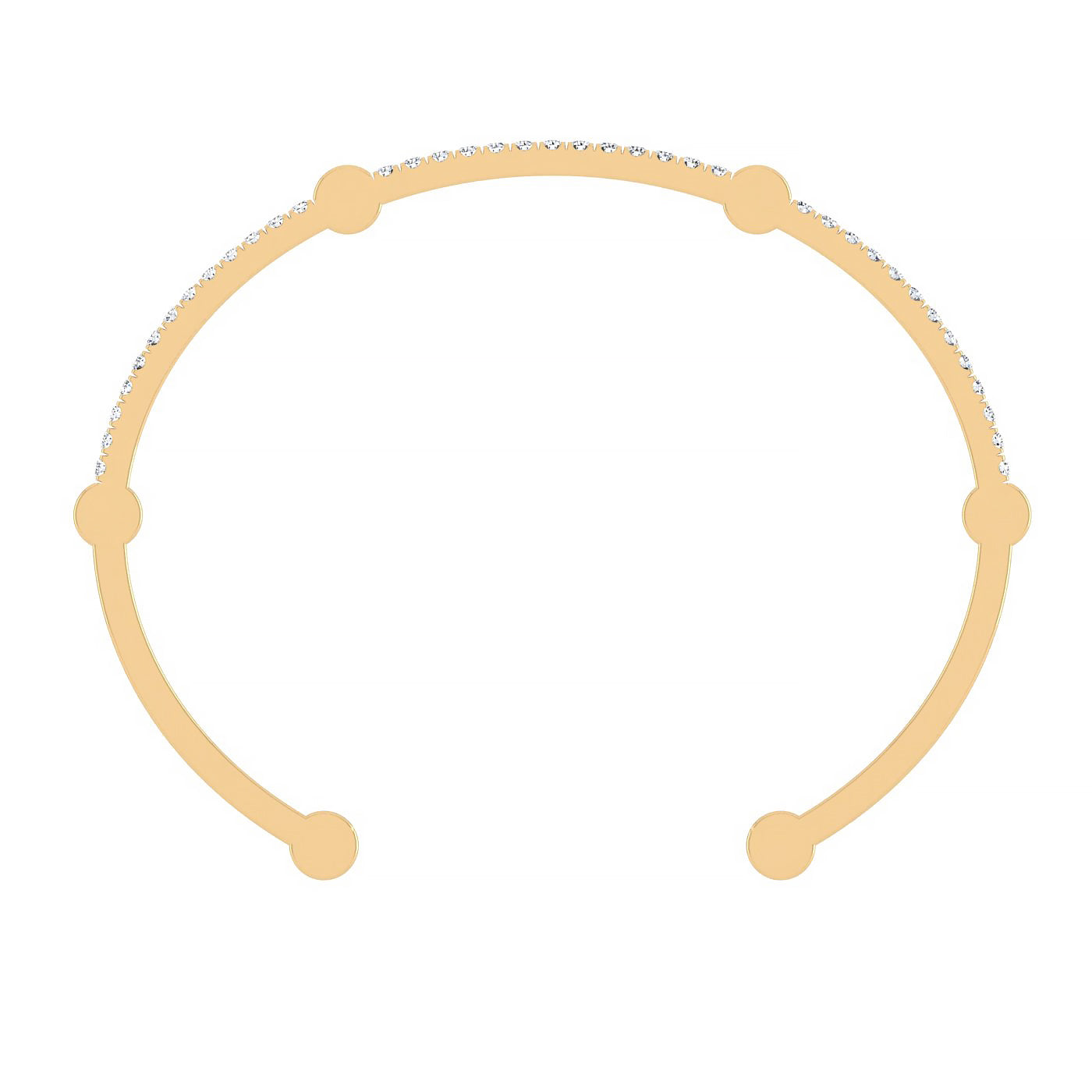 Diamond Open Gear Bangle | Yellow Gold