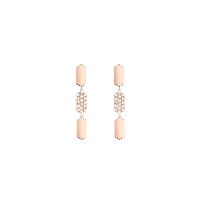 3 Tiered Diamond Center Marquis Earrings | Rose Gold  Earring Rachel Katz Jewelry