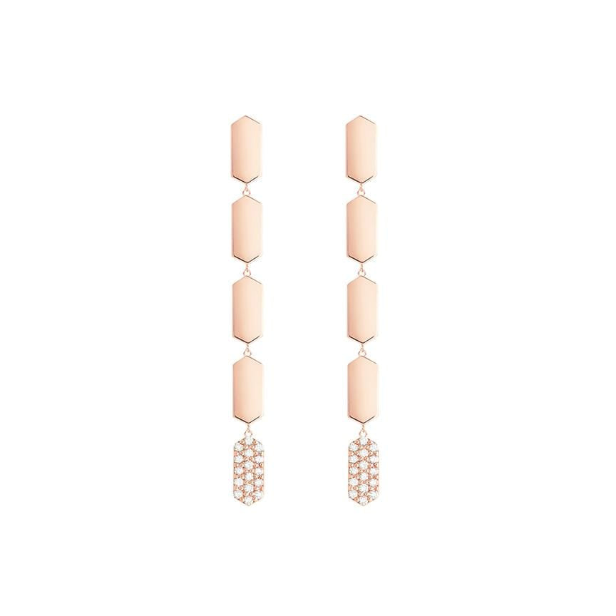 5 Tiered Diamond Drop Marquis Earrings | Rose Gold  Earring Rachel Katz Jewelry