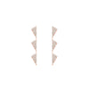 3 Tiered All Diamond Flag Earrings | Rose Gold