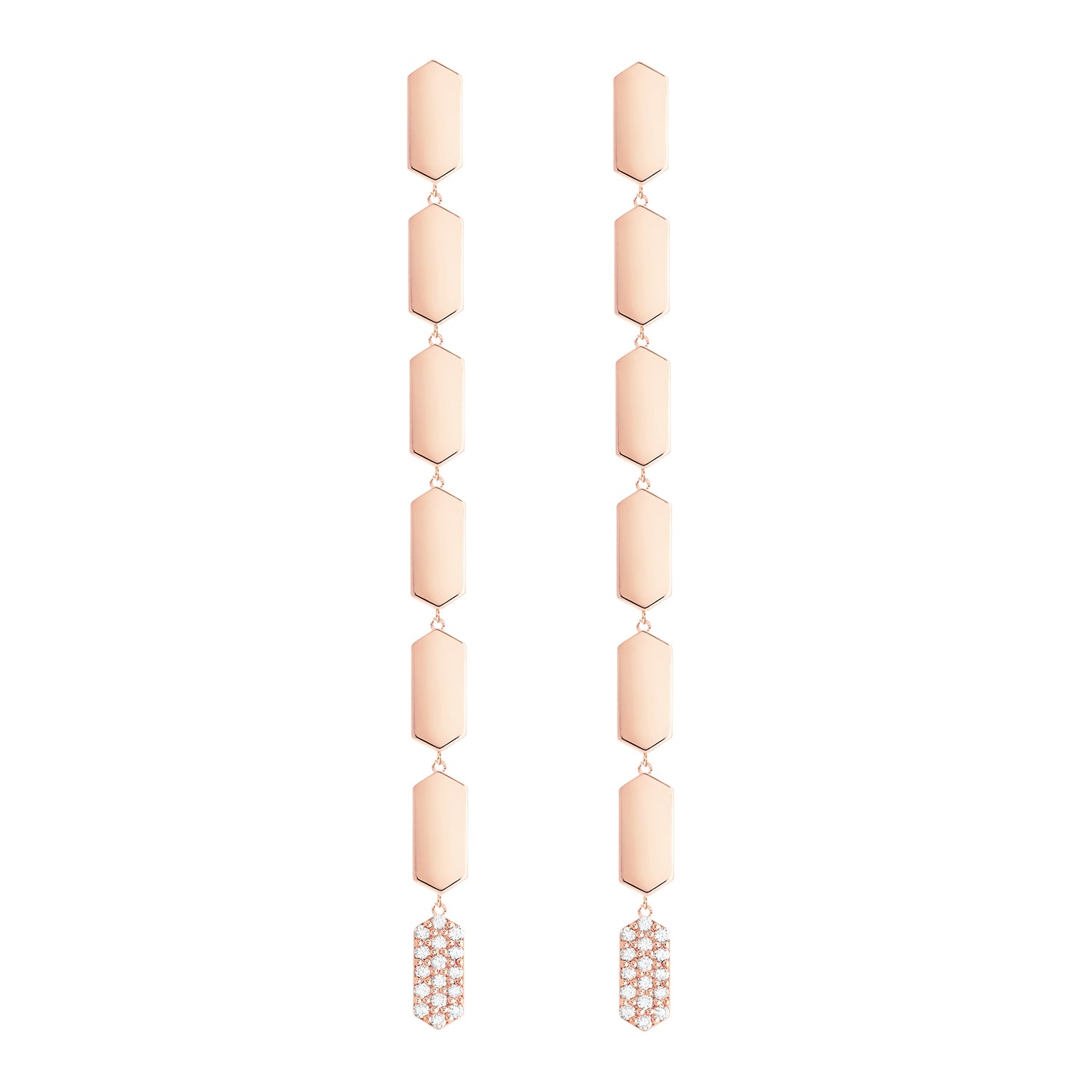 7 Tiered Diamond Drop Marquis Earrings | Rose Gold  Earring Rachel Katz Jewelry