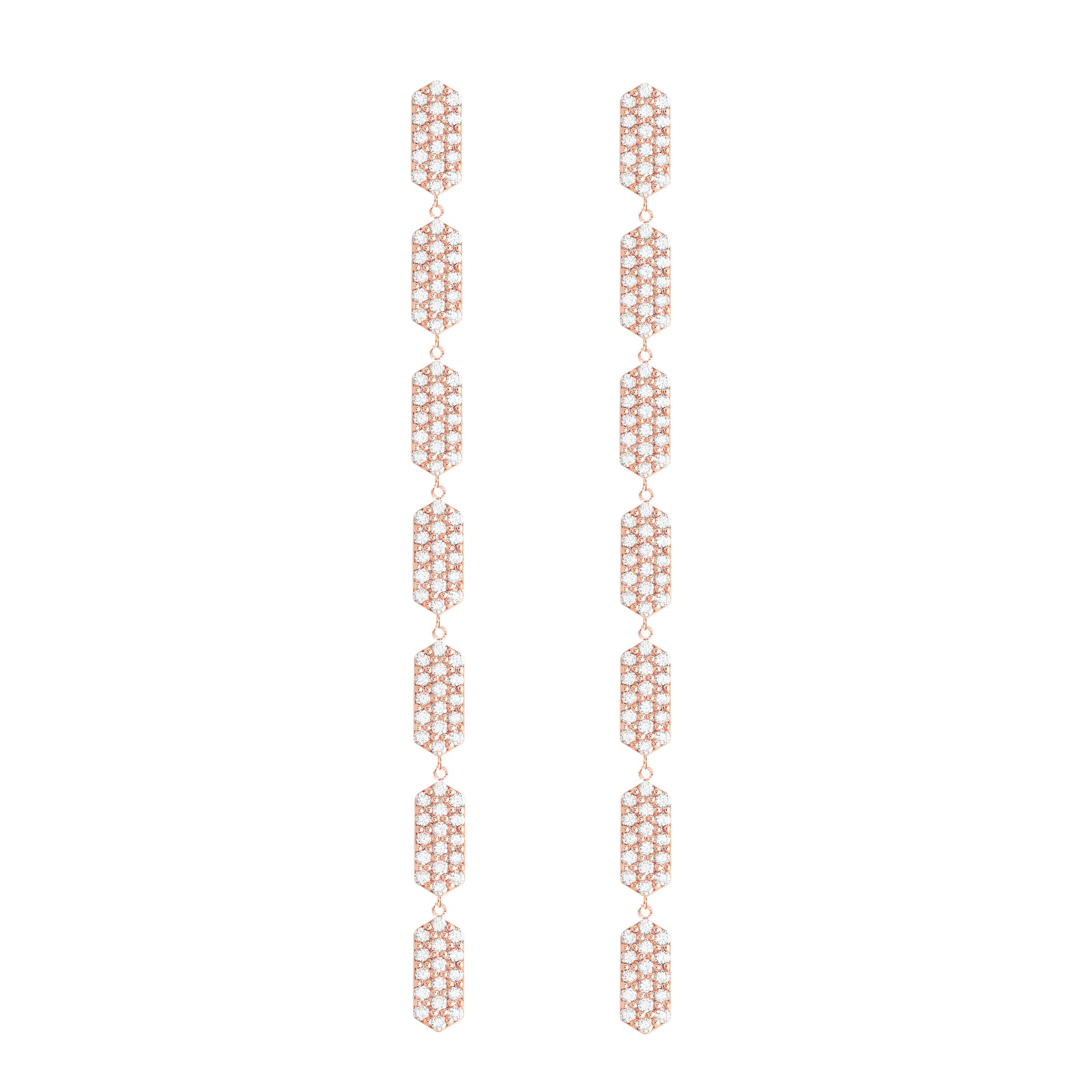 7 Tiered All Diamond Marquis Earrings | Rose Gold  Earring Rachel Katz Jewelry