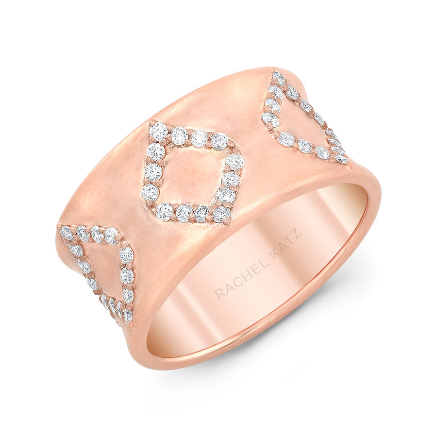 Pave Square Cigar Band | Rose Gold