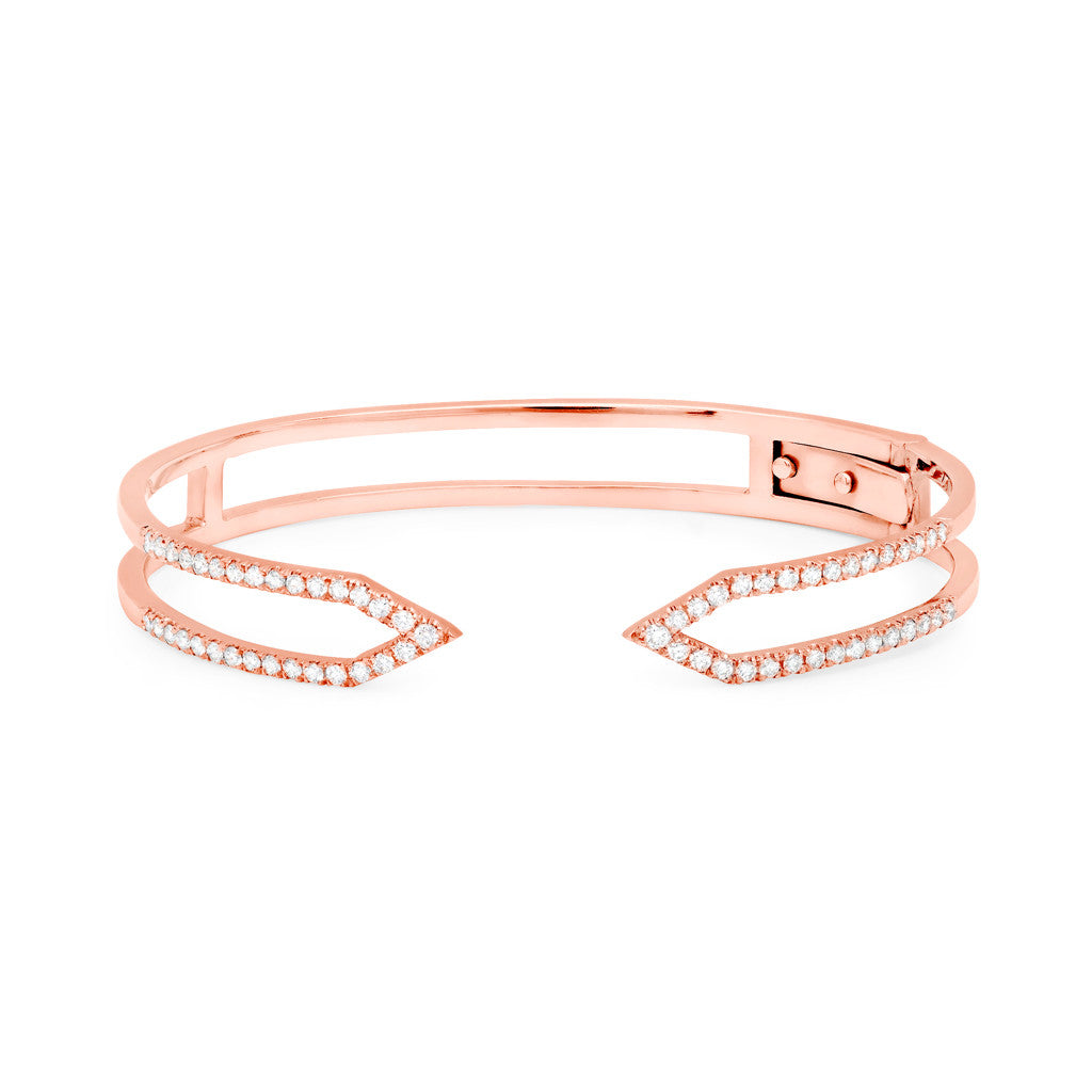 Diamond Hinge Dagger Cuff | Rose Gold | Women's Diamond Bracelets