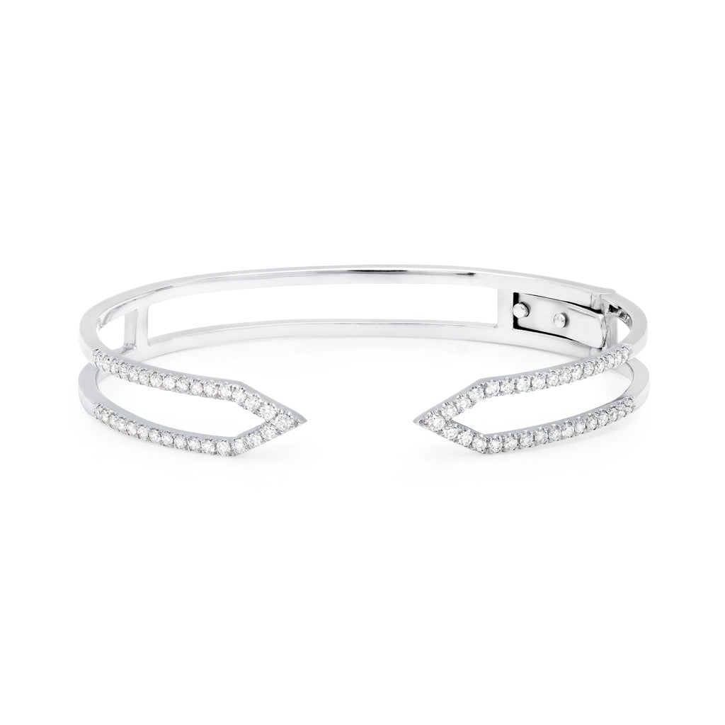 Diamond Hinge Dagger Cuff  | White Gold