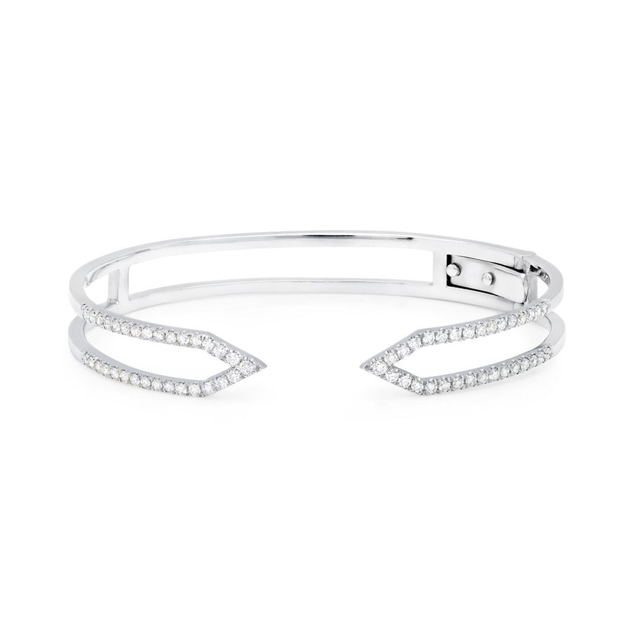 Diamond Hinge Dagger Cuff  | White Gold