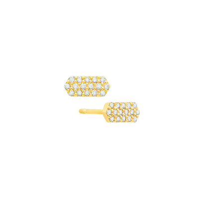 Diamond Marquis Studs | Yellow Gold