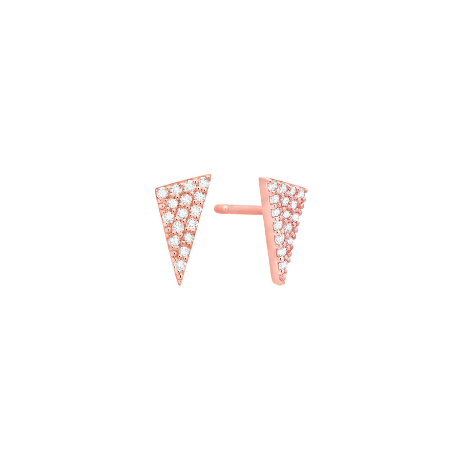 Diamond Triangle Studs | Rose Gold