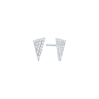 Diamond Triangle Studs | White Gold