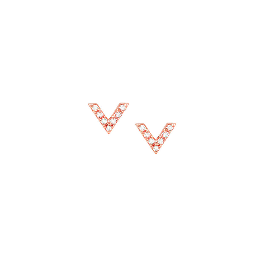 Diamond Dagger Studs | Rose Gold