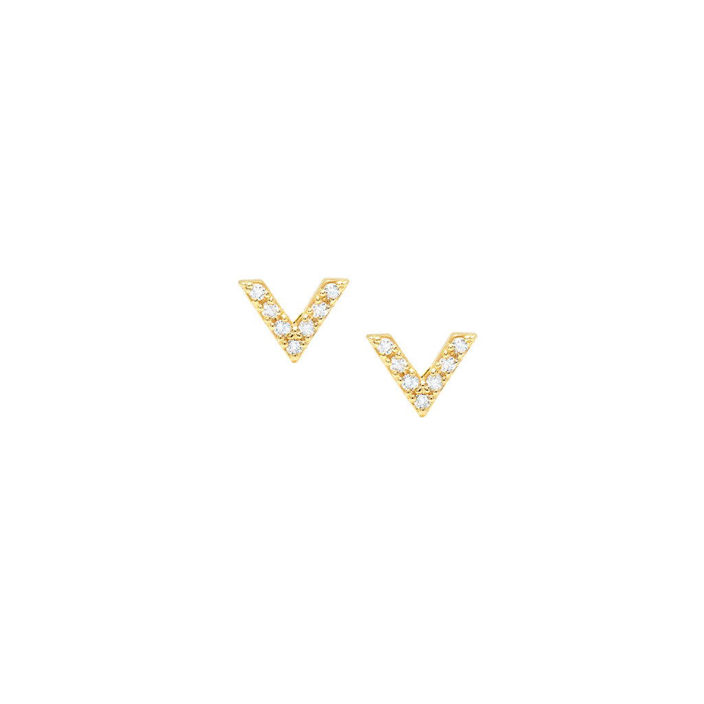 Diamond Dagger Studs | Yellow Gold