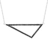 Large Black Diamond Triangle Necklace | White Gold