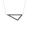Medium Black Diamond Triangle Necklace | White Gold