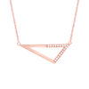 Medium Half Diamond Triangle Necklace | Rose Gold