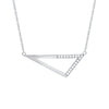 Medium Half Diamond Triangle Necklace | White Gold