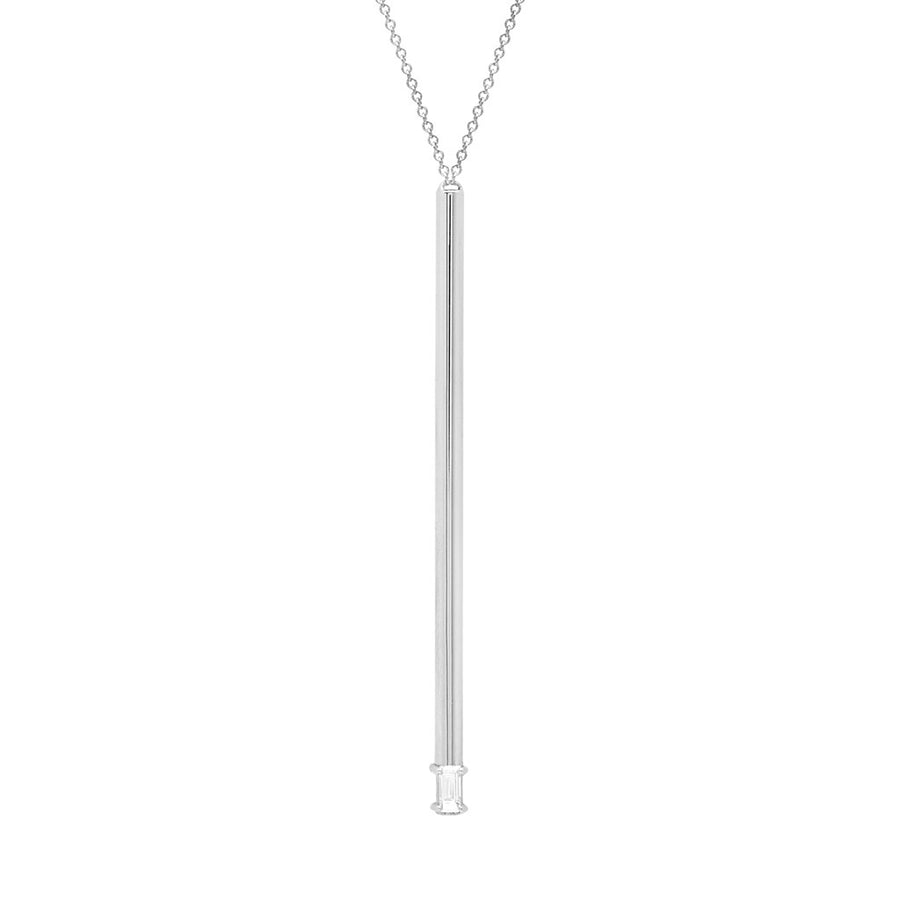 Balance Lariat | White Gold with Baguette Diamond  Necklace Rachel Katz Jewelry