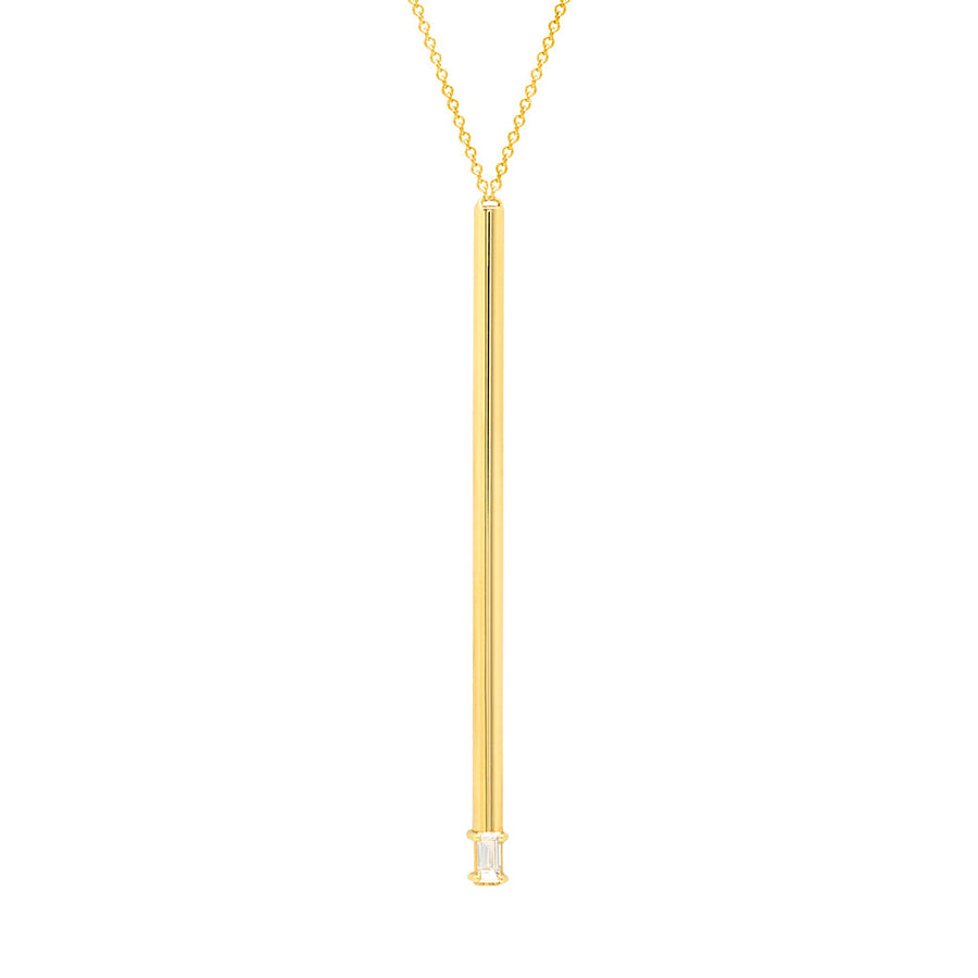 Balance Lariat | Yellow Gold with Baguette Diamond  Necklace Rachel Katz Jewelry