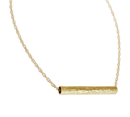 Long Tube Necklace | Gold