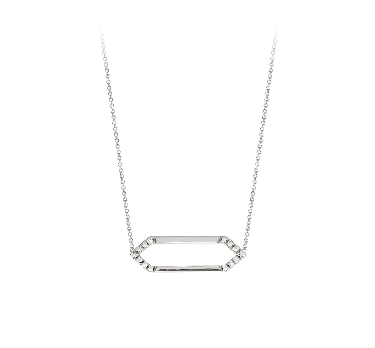 Mini Marquis Necklace | White Gold with Diamonds on Points