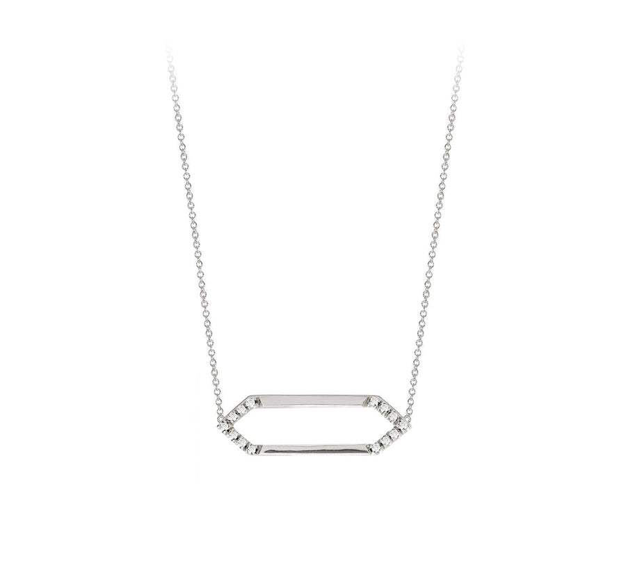 Mini Marquis Necklace | White Gold with Diamonds on Points