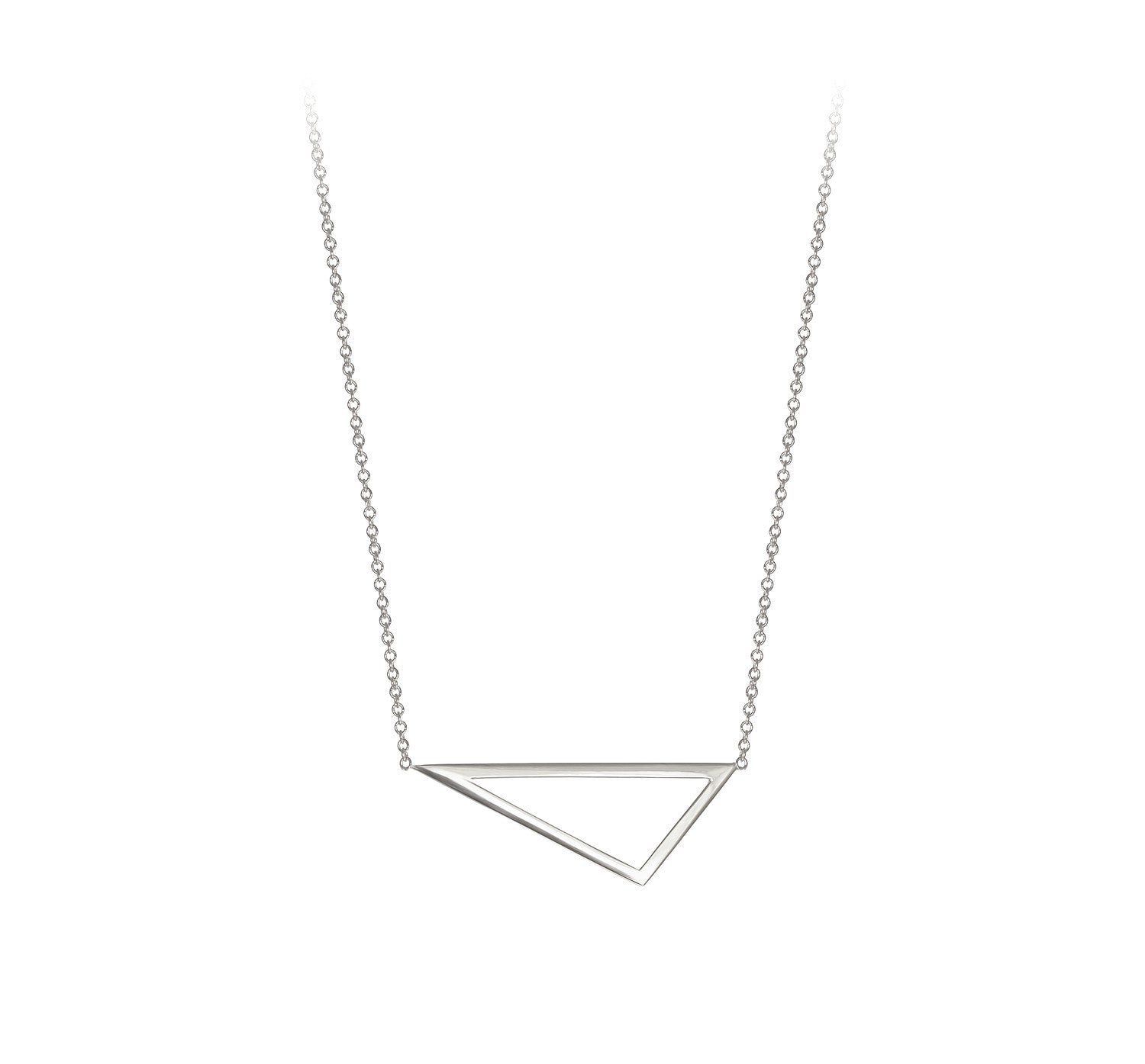 Mini Triangle Necklace | White Gold