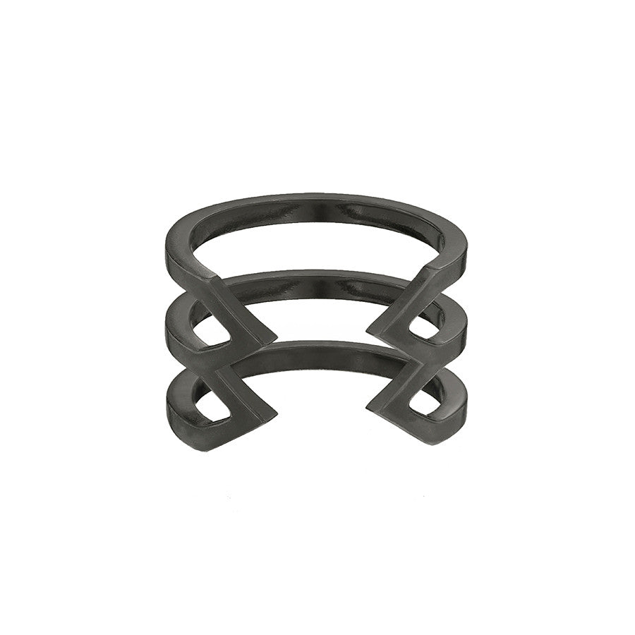 Stacked Dagger Ring | Black Gold