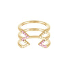 Yellow and Pink Sapphire Stacked Dagger Ring | Yellow Gold