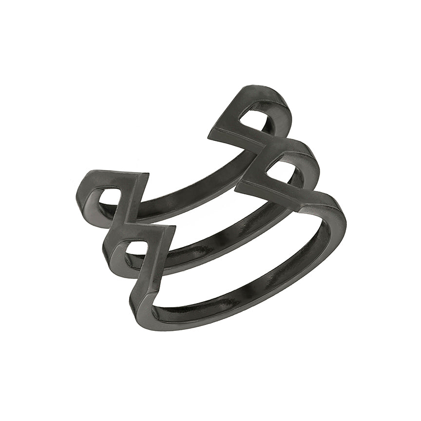 Stacked Dagger Ring | Black Gold