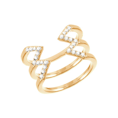 Diamond Stacked Dagger Ring | Yellow Gold