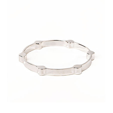 Gear Bangle | Silver Plated Brass
