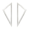 Large Triangle Earrings | White Gold
