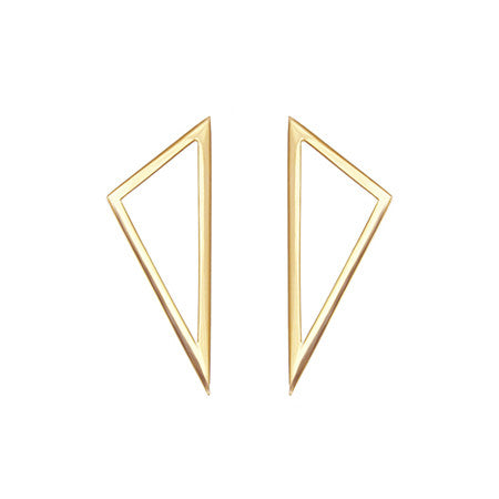Medium Triangle Earrings | Yellow Gold
