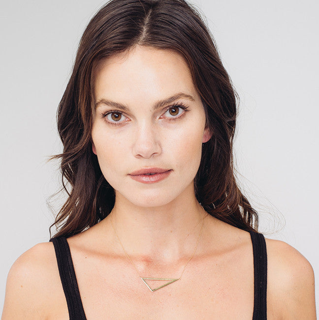 Large Triangle Necklace | Rose Gold