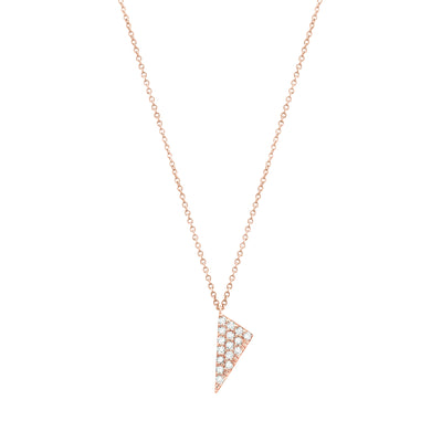 Diamond Mini Triangle Charm Necklace | Rose Gold