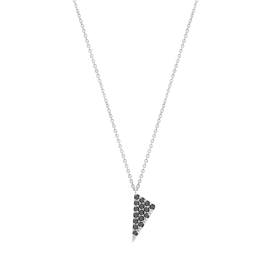 Black Diamond Mini Triangle Charm Necklace | White Gold  Necklace Rachel Katz Jewelry
