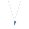 Blue Sapphire Triangle Charm Necklace | White Gold