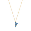 Blue Sapphire Triangle Charm Necklace | Yellow Gold