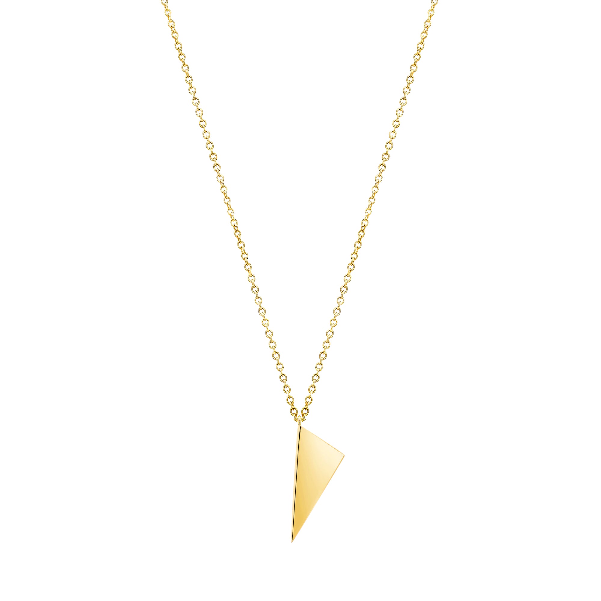 Mini Triangle Charm Necklace | Yellow Gold