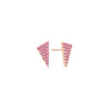 Pink Sapphire Triangle Studs | Rose Gold