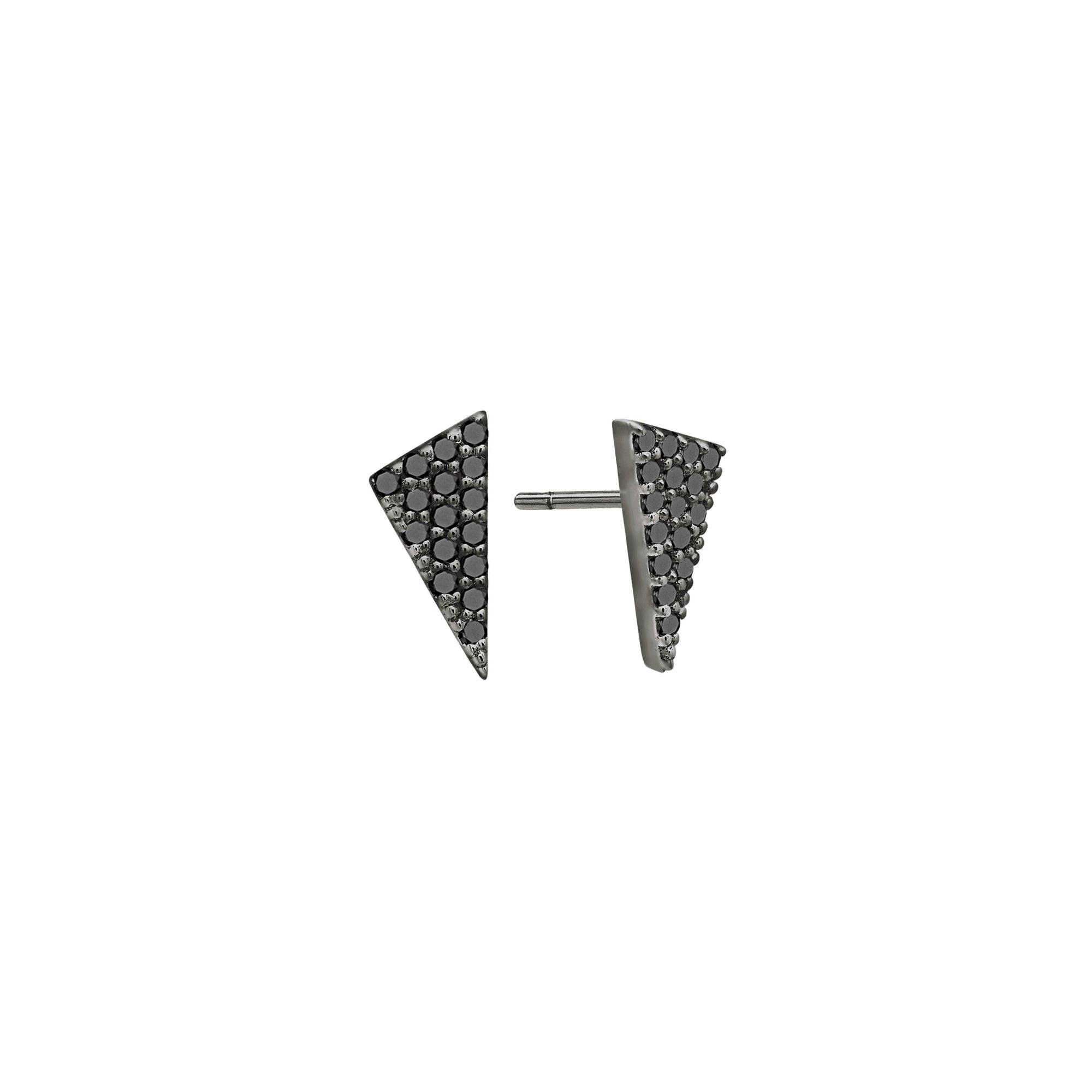 Black Diamond Triangle Studs | Black Gold