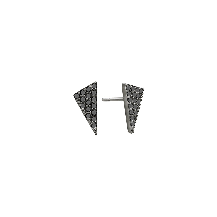 Black Diamond Triangle Studs | Black Gold