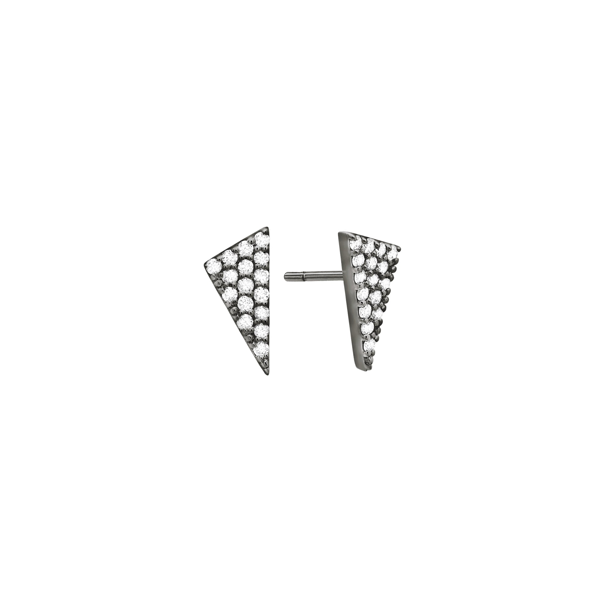 Diamond Triangle Studs | Black Gold