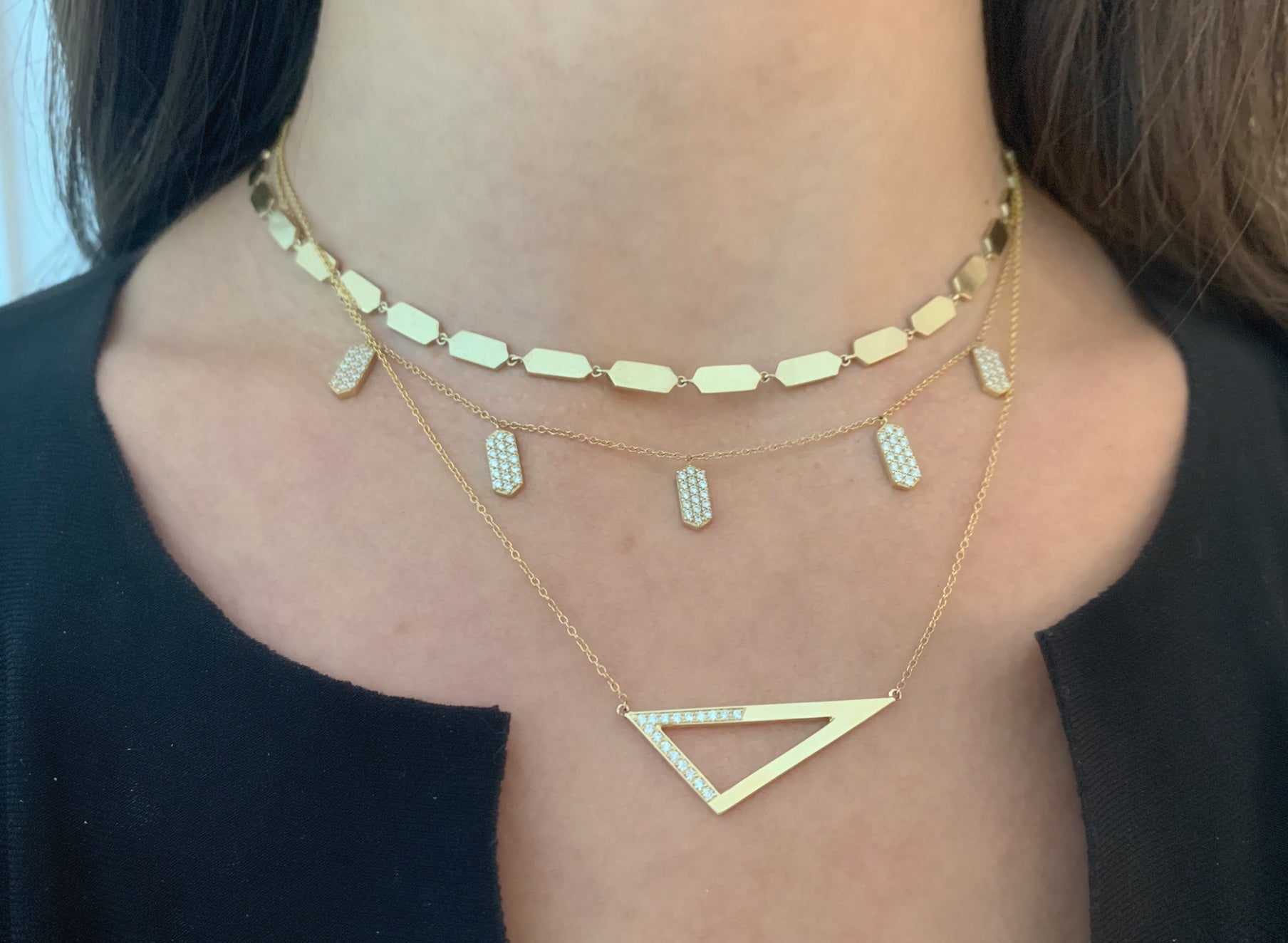 Confetti Necklace - Plain | White Gold