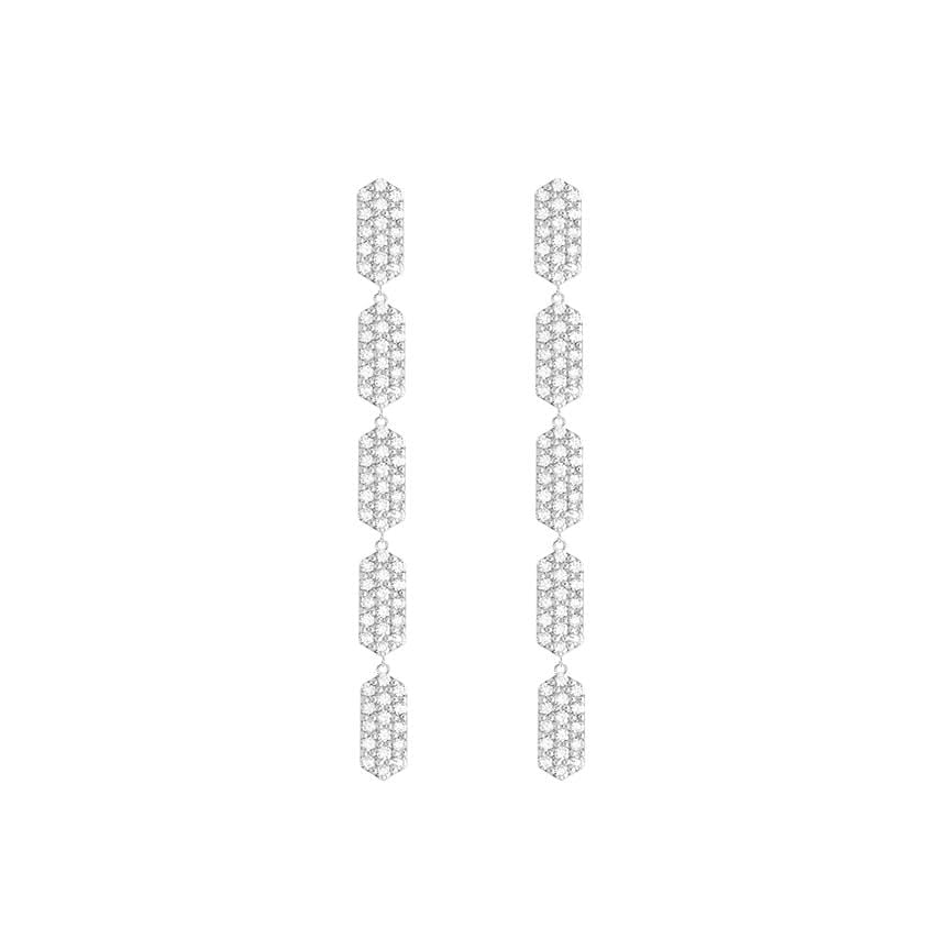 5 Tiered All Diamond Marquis Earrings | White Gold  Earring Rachel Katz Jewelry