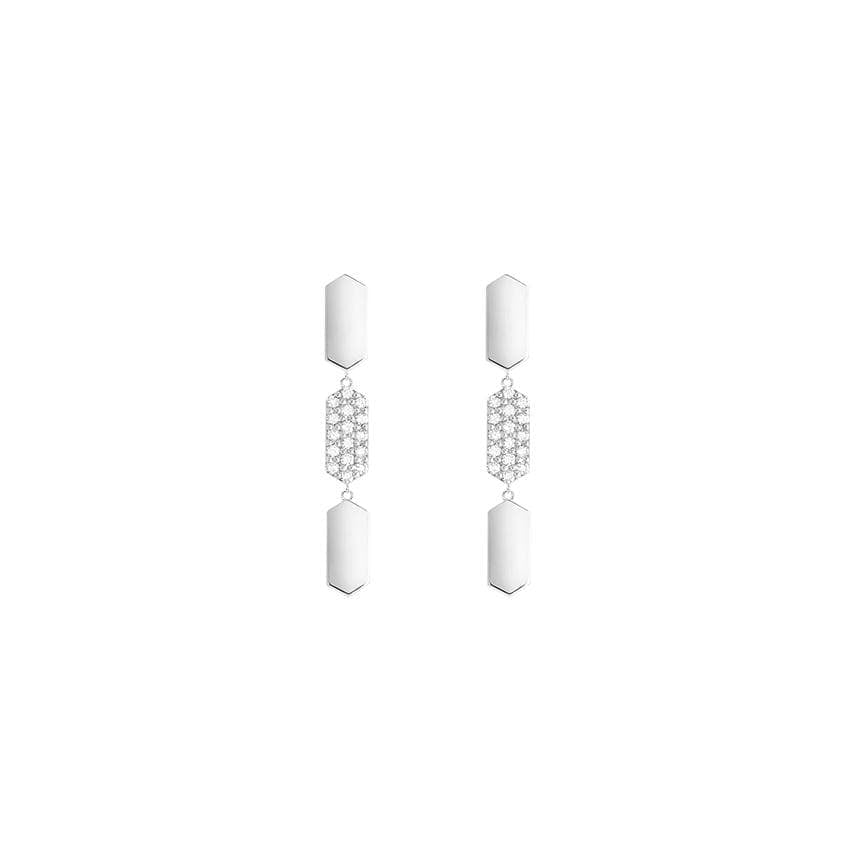 3 Tiered Diamond Center Marquis Earrings | White Gold  Earring Rachel Katz Jewelry