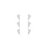 3 Tiered All Diamond Flag Earrings | White Gold