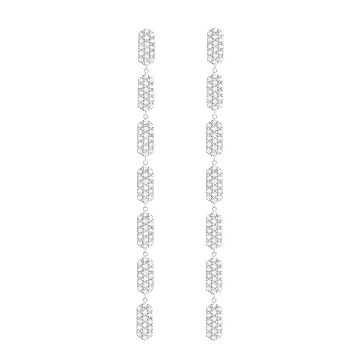 7 Tiered All Diamond Drop Marquis Earrings | White Gold  Earring Rachel Katz Jewelry
