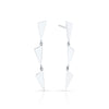 3 Tiered Flag Earrings | White Gold